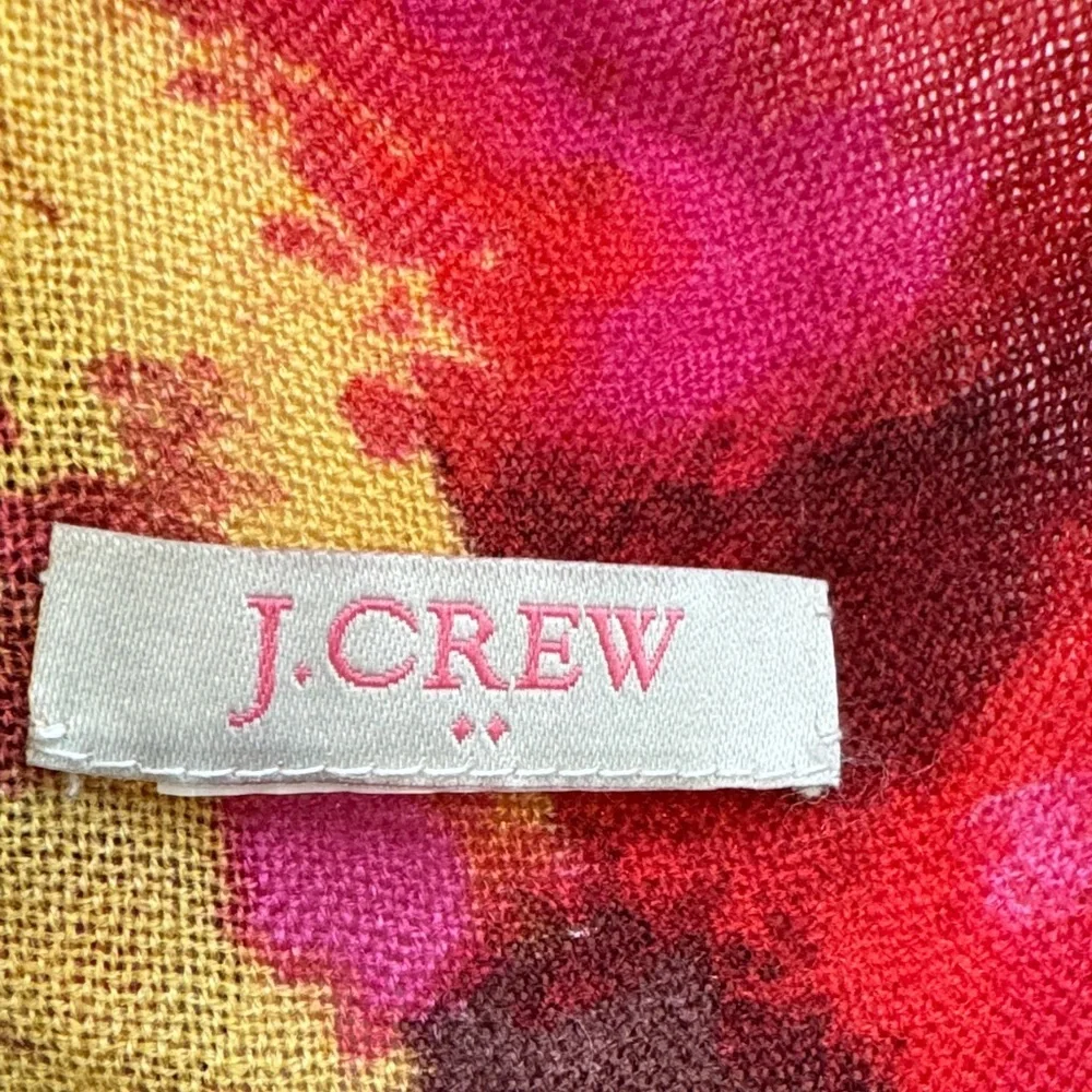 J.Crew Women’s Abstract Print Fringe Scarf - Burgundy & Mustard